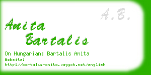 anita bartalis business card